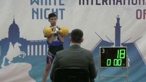 Спортсмены 13-15 лет.(гири 16 кг).  Ветеран. (гиря 24 кг).