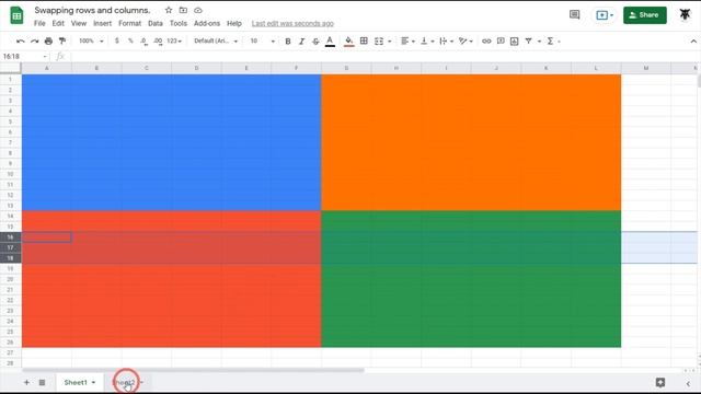 Swapping rows and columns in Google Sheets смотреть онлайн