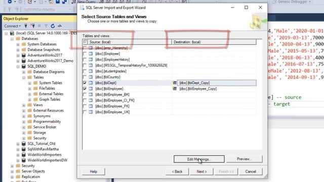 Import Tables from one Server to another Using SSMS | Import tables using SQL Query in SSMS смотреть онлайн