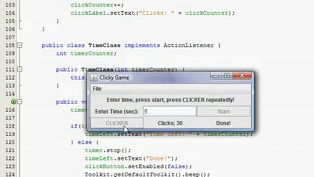 Java GUI Tutorial 34 Click counter and timer Part 4 of 4 смотреть онлайн