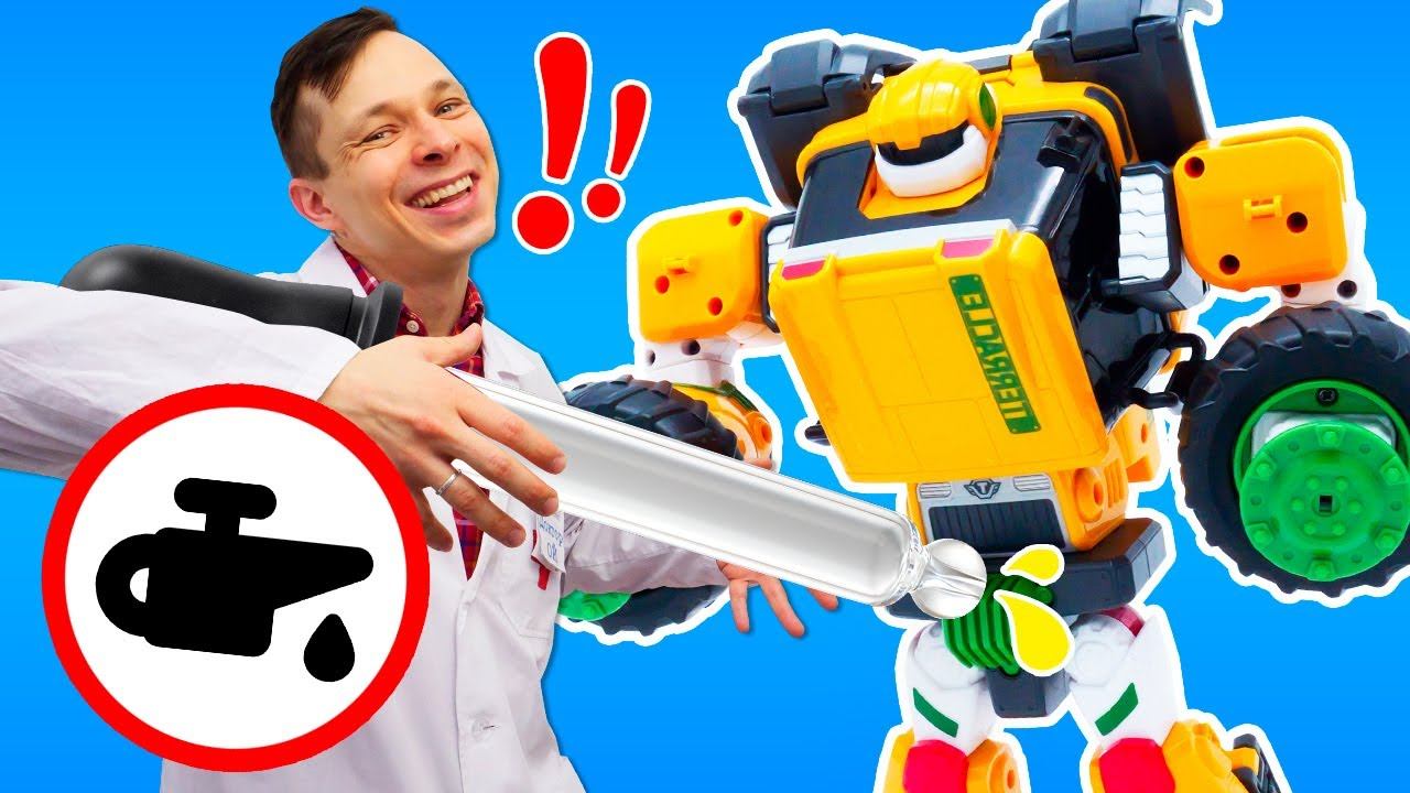 Тобот сильно перенапрягся! Трансформеры и игры в больничку в видео для мальчиков про машинки смотреть онлайн