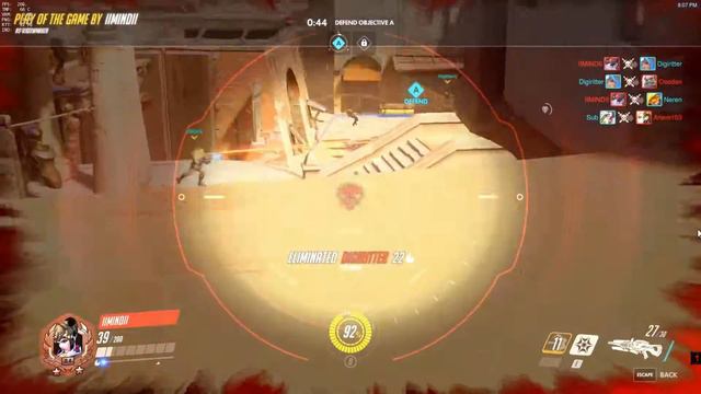 Overwatch Widowmaker Play of the game (4 kills) Овервотч Лучший момент за вдову 4 кила смотреть онлайн