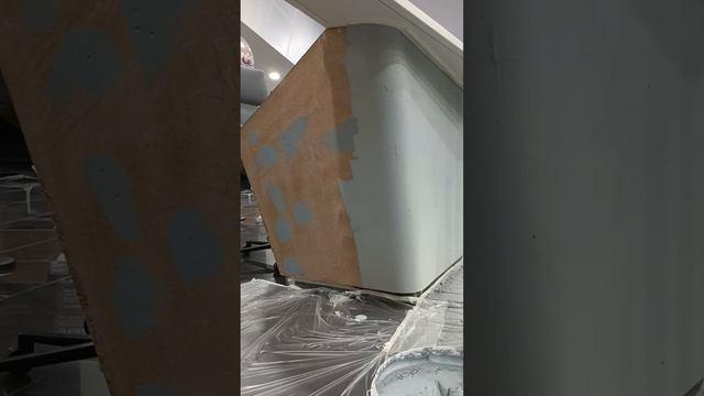 Ресепшн. Подготовка под текстуру камня.  Первый слой. #декоративнаяштукатурка