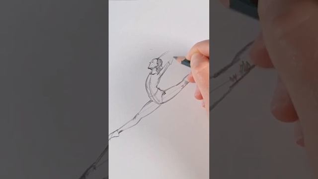 Как нарисовать балерину в прыжке? #shorts смотреть онлайн