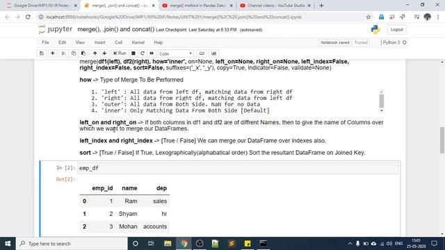 merge() method in Python Pandas || class 12 Informatics Practices смотреть онлайн