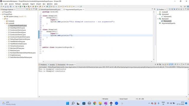 Java Training OOPS - Constructor Chaining (Part 2) - super() Statement - Demo смотреть онлайн