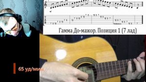 Как играть под метроном на гитаре - Первые шаги Гамма До-мажор