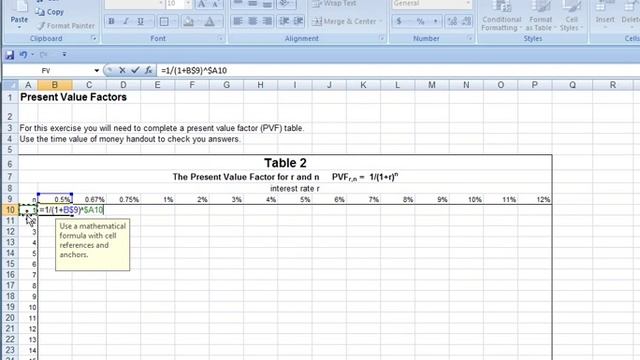 Excel PV Factor Table Algebraic Formula смотреть онлайн