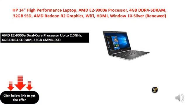 HP 14 High Performance Laptop, AMD E2-9000e Processor смотреть онлайн
