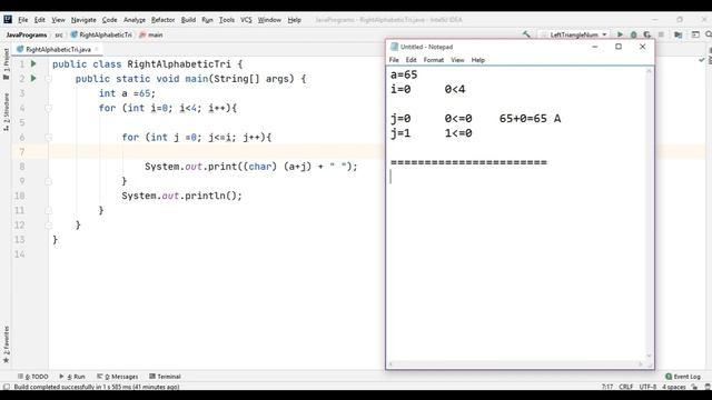 Pattern 6 - Java program to print Right Alphabetic Triangle Pattern || Java Pattern Programs смотреть онлайн