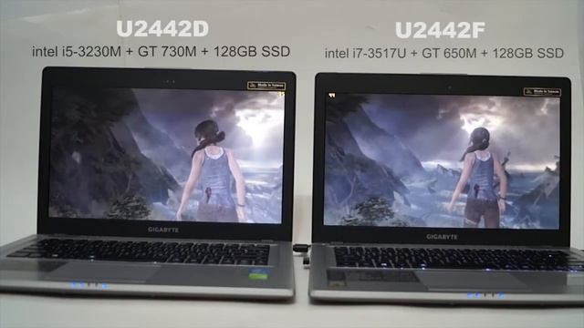 Gigabyte Ultrabook U2442F VS U2442D - TombRaider Reboot Benchmark смотреть онлайн
