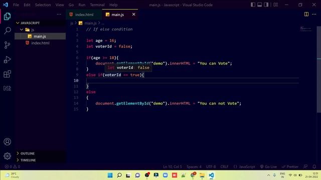 JavaScript Tutorial in Hindi | Beginners to Master | If Else Condition in JavaScript смотреть онлайн
