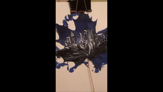 как рисовать на листьях/как нарисовать ночной город / осенний DIY смотреть онлайн