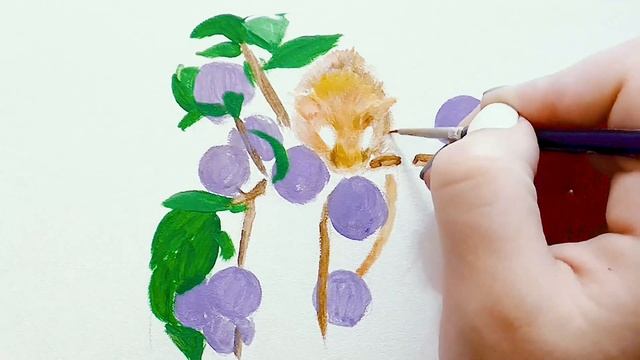 Орешниковая Соня - Одна из Самых Маленьких Сонь! Рисуем Акрилом! Легко и Просто!