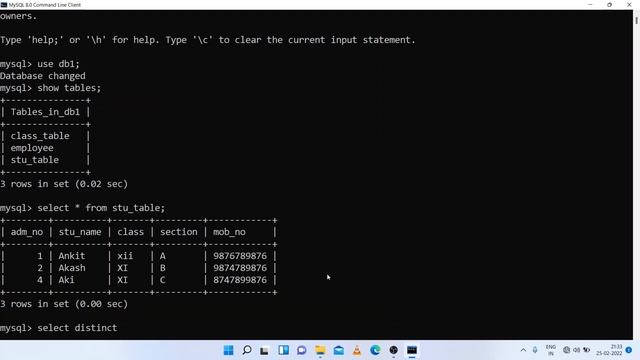 DISTINCT KEYWORD || ALL KEYWORD IN SQL || MYSQL || DATABASE || SELECT COMMAND #DISTINCT #ALL смотреть онлайн