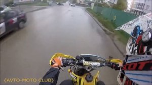 Погоня полиции ДПС за мотоциклами   Байкер валит от ментов