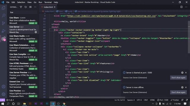 Change Color Navbar Bootstrap 4 HTML CSS смотреть онлайн