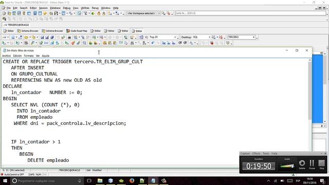Trigger duplicidad de registros y paquetes - Toad for Oracle - Ing. Jaime Padilla (ITSCO) смотреть онлайн