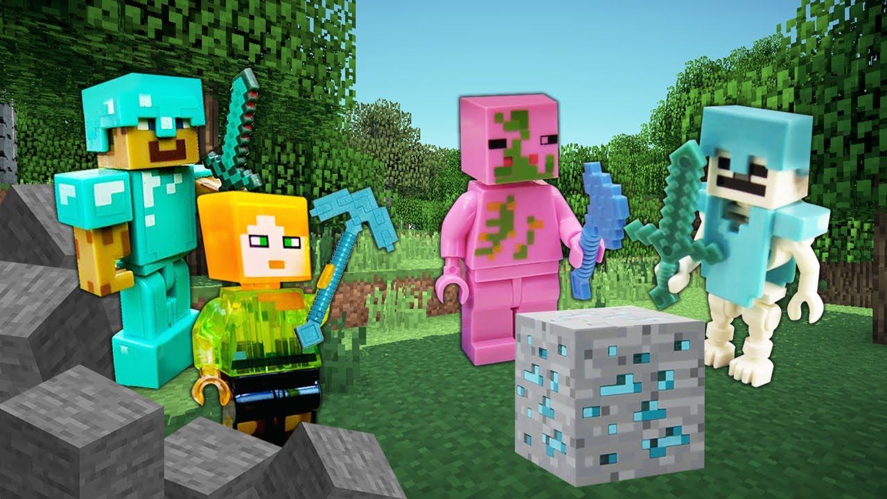 Видео игры Minecraft - Стив и Алекс против мобов Майнкрафт Лего! - Игры битвы онлайн. Видео обзор смотреть онлайн