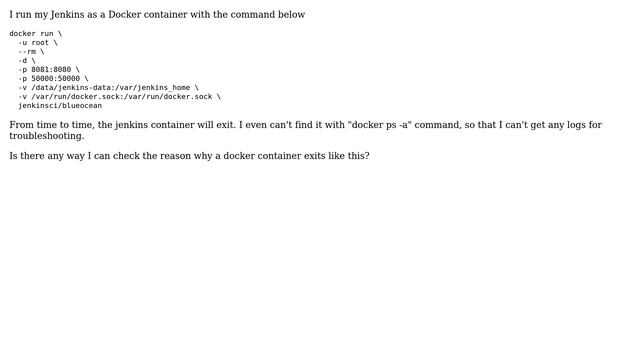 How to know the reason why my docker container exits? смотреть онлайн