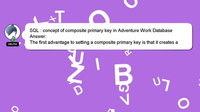 SQL : concept of composite primary key in Adventure Work Database смотреть онлайн