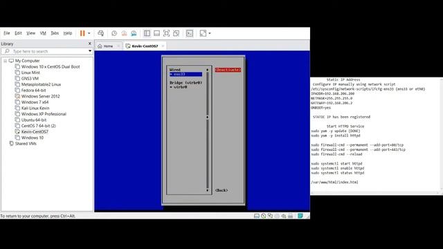 CentOS7 Configuring Static IP and Starting HTTPD Service смотреть онлайн