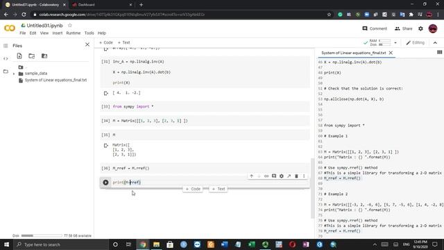 Lecture 3.3 System of Linear equations Python смотреть онлайн