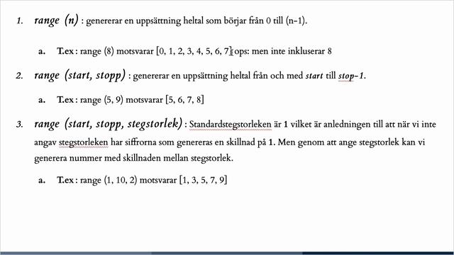 Python range( ) funktion (Swedish/Svenska) смотреть онлайн