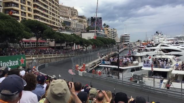 2019 Monaco F1 GP: First Lap, View from tribune K1. смотреть онлайн