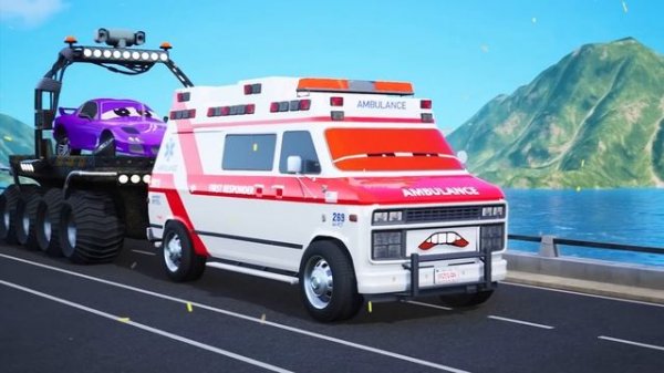 Monster Trucks vs Police Cars - High-Speed Showdown | Fire Engine Takes on an Epic Rescue Mission