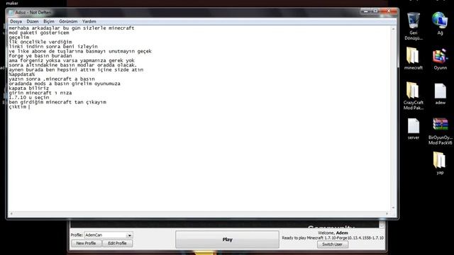 MİNECRAFT BirOyunOynasan Mod PackV6 mod paketi 1.7.10 linkli. смотреть онлайн