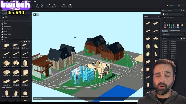 LEGO city residential area initial 3D sketching (Bricklink Studio) смотреть онлайн
