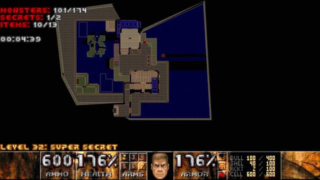 Doom II: Scythe 2 - MAP32 (Super Secret) - Blind Ultra-Violence 100%