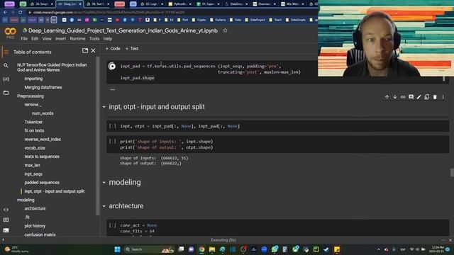 Python Simple TensorFlow Text Generation Project Indian God Anime name generator deep learning смотреть онлайн