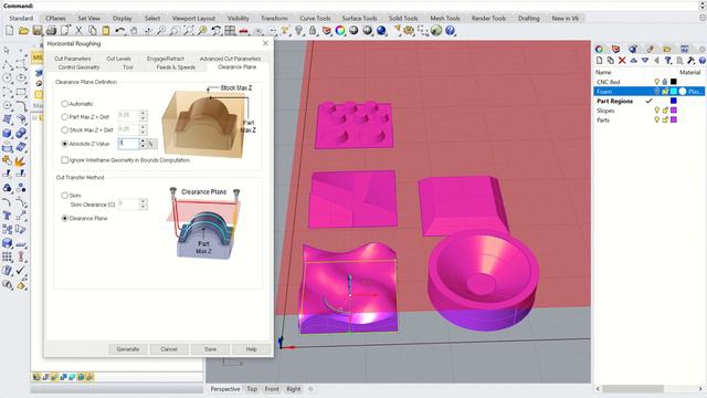 3-Axis RhinoCAM - v.2 Horizontal Roughing Operation смотреть онлайн