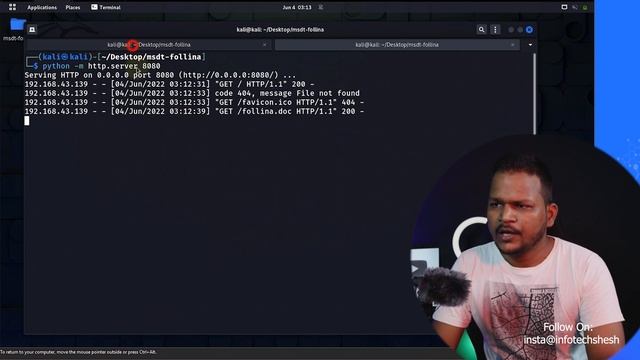 MSDT 0-Day Vulnerability Live Attack// follina CVE-2022-30190 Remote Code Execution//Learn with la смотреть онлайн