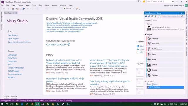 How to Clone and Commit GitHub Repositories in Visual Studio 2015 смотреть онлайн