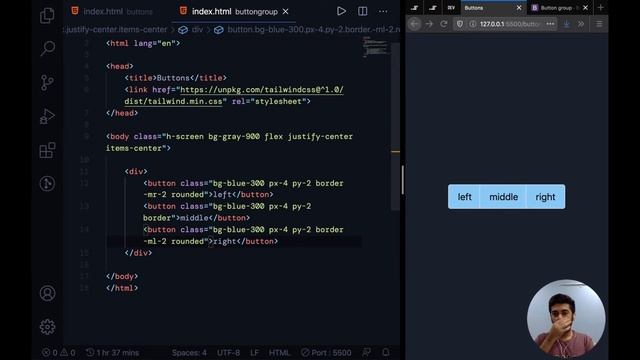 Build a button group in tailwindcss, EP - 2 | Learn tailwindcss смотреть онлайн