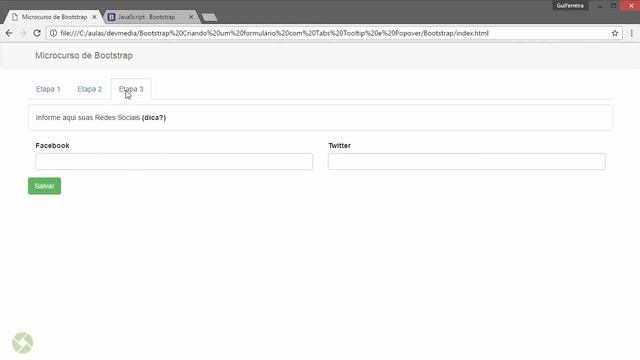 Curso de Bootstrap: Criando um formulário com Tabs, Tooltip e Popover - Aula 1 смотреть онлайн