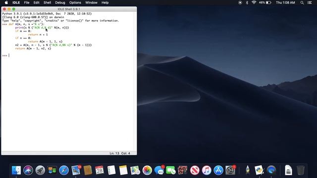 Running the Ackermann's function using Python смотреть онлайн