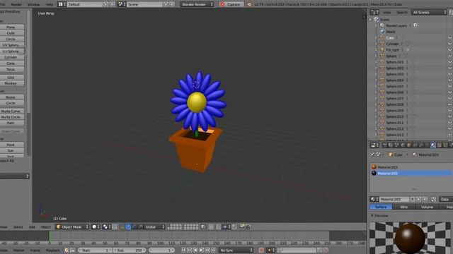 Учебник по 3D моделированию. Простая модель. Цветок. смотреть онлайн