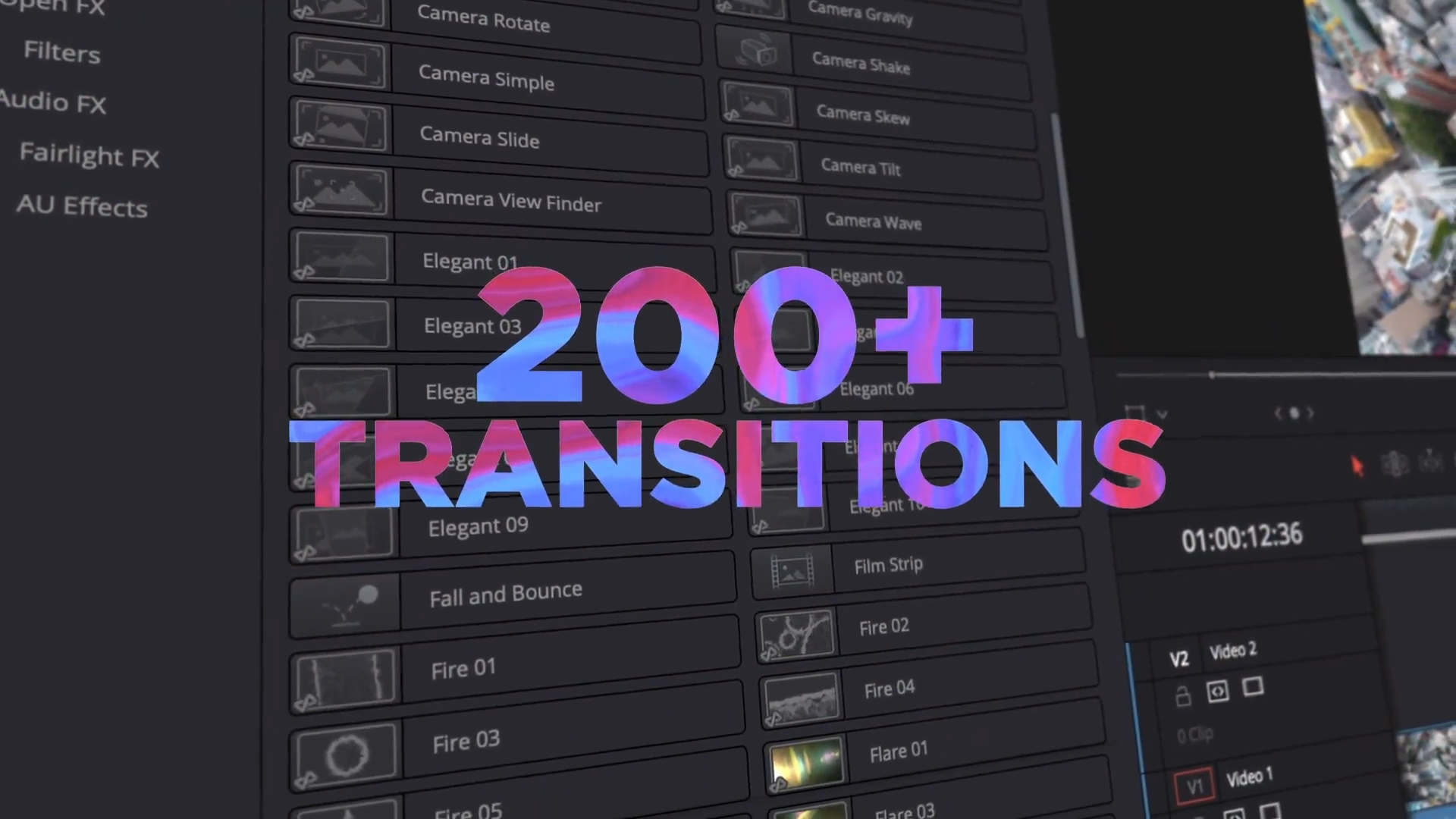 Видеопереходы для Давинчи Transitions Ultimate Pack V2 - DaVinci Resolve смотреть онлайн