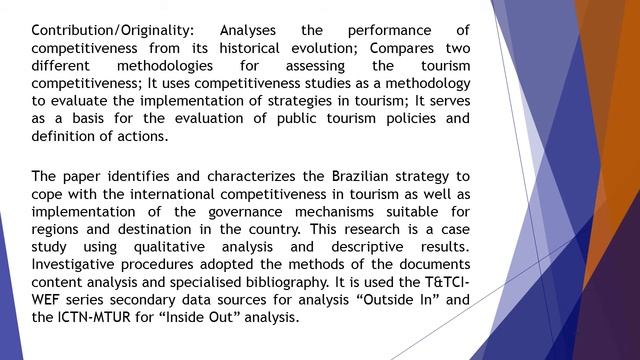 Outside in, Inside Out Tourism Competitiveness and Brazilian Strategy Analysis JTMR 2018 51 68 80 смотреть онлайн