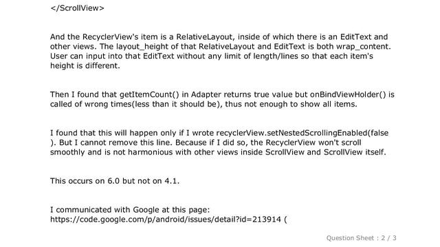 Android : RecyclerView inside ScrollView, some items are not shown смотреть онлайн