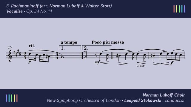 Norman Luboff Choir — Vocalise (Rachmaninoff) смотреть онлайн