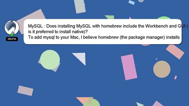 MySQL : Does installing MySQL with homebrew include the Workbench and GUI (is it preferred to insta смотреть онлайн