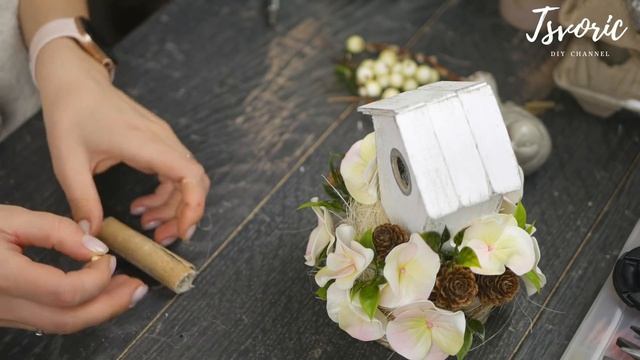 Making a bird / Spring composition / Делаем птичку / Весенняя композиция / DIY TSVORIC смотреть онлайн