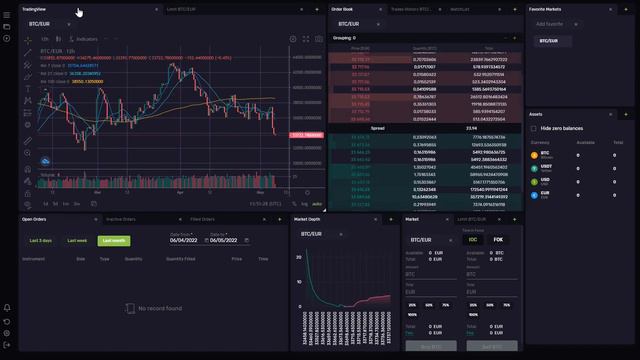 Интерфейс спотовой криптовалютной биржи UNI Stex смотреть онлайн