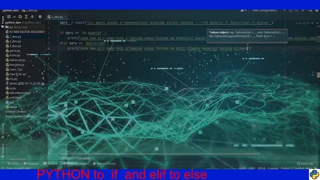 Python dars 1 # if else bilan ishlash смотреть онлайн
