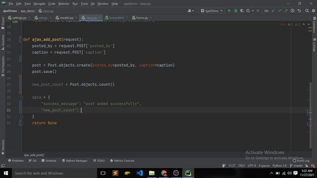 Django Ajax Quick start (Post request) смотреть онлайн